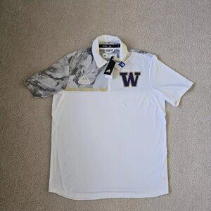 Adidas NCAA Washington Huskies RARE AEROREADY Coaches Polo Size L TEAM ISSUED